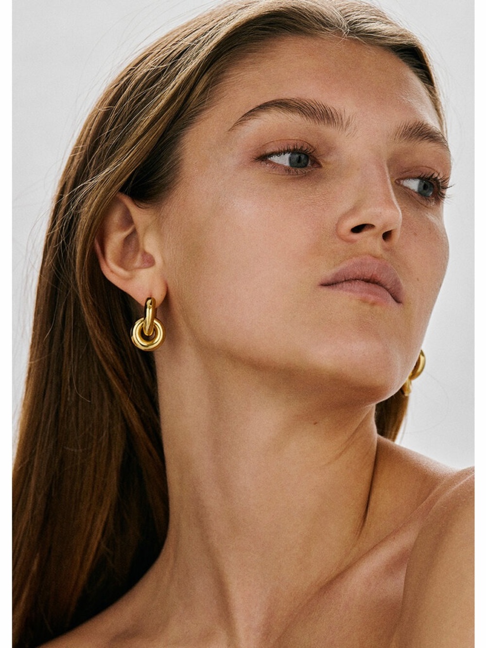 Lié Studio Esther Linked Hoop Earrings Gold 925 Silver Chunky Statement NWOT